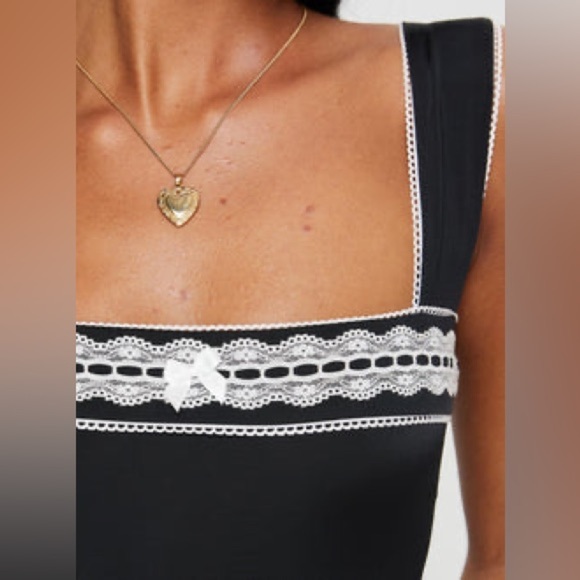 Princess Polly Black Bodysuit with Lace Detail - Picture 4 of 13